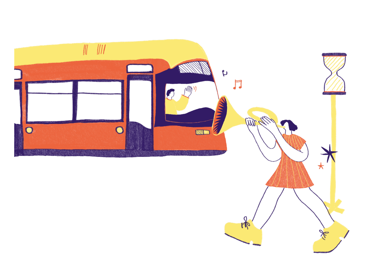 Illustration einer Straßenbahn